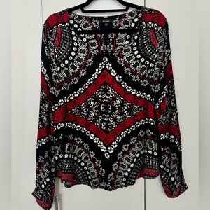 Women's Black and Red Ella Moss Patterned Top